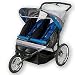 Run Around Fixed Wheel Double Jogging Stroller - Blue/ Gray