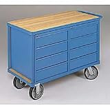 EUROKRAFT Premium Bench Trucks - 4- and 8-Drawer Mobile Cabinet Trucks - Blue