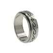 316L Stainless Steel Spinner Ring with Wave Design, Width: 8mm, Sizes:9.0-14.0