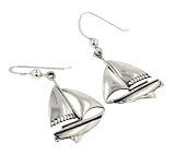 Ocean Sailboat Sterling Silver Boat Ship Hook Earrings