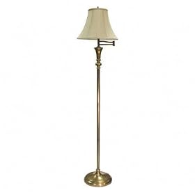 Antique Brass Finish Swing Arm Floor Lamp with Bell Shade, 58 High (LEDL9004) Category:... by Ledu