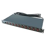 A-Neutronics 10 Outlet 1U Rack Mount PDU w/Individual Switches