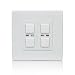 LightwaveRF Wireless Control Double Dimmer Light Switch 2 Gang/ 2 Way/ 250 Watt, White
