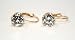 14k Yellow Gold Six Prong 6.5mm White Cubic Zirconia Lever Back Earrings