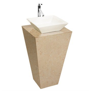 Esprit Bathroom Pedestal Vanity Ivory Marble