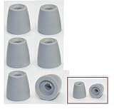 3 Pairs, Gray - 'Squish Fit' Foam Earphone Cushions by Earphones Plus - Fits Most Earbud Style Earphones (see fit details below)