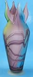 Four Points Hand Blown Art Glass Multicolor Vase 17 Inch