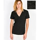 AmericanApparelTri-BlendShortSleeveDeepV-Neck,Tri-Black,Small
