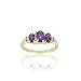 10k Yellow Gold February Birthstone 3-Stone title=