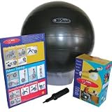 Fitball - PKG-FB65 BK - Fitball and Pump Exercise Ball Package - Black - 25.5 in. - 65 CM
