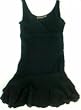 Raya Sun Crinkle Cotton Solid Flounce Dress in Black or White. Missy sizes S-XL