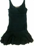 Raya Sun Crinkle Cotton Solid Flounce Dress in Black or White. Missy sizes S-XL