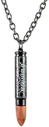 Jade India Spiderman Bullet Pendant Necklace for Men - Black