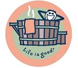 LIFE IS GOOD HOT TUB ROUND STICKERS (PACK OF 2) PERFECT FOR SPREADING CHEER AND OPTIMISM!