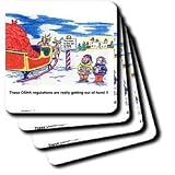 Rich Diesslins Cartoon Days of Christmas TCDC - Kevin Edler Cartoon about Santa and OSHA for Christmas - Coasters