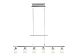 LED Pendelleuchte, 6-flammig, matt/chrom – Fischer 12396