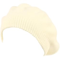 Solid Soft Beret Tam Tight 2ply Knit Winter Hat Ivory