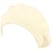 Solid Soft Beret Tam Tight 2ply Knit Winter Hat Ivory