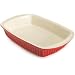 Good Cook 3 Quart Square Ceramic Dish, Red