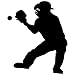 Baseball Wall Decal Sticker 30 - Sports Silhouette Decoration Mural - 12 in. Black
