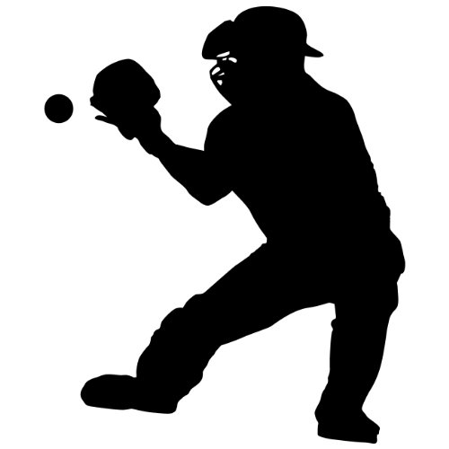 Baseball Wall Decal Sticker 30 - Sports Silhouette Decoration Mural - 12 in. Black