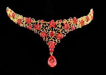 WittyGirl (TM) Beautiful Crystal Hair Clips Only For Bride & Everning Dress--Chinese Red