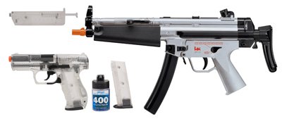 H&K Ultimate Airsoft Kit, AEG MP5 & Spring, Clear airsoft gun