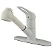 Kingston Brass KS986W Single Loop Handle Pullout Kitchen Faucet White Wand, White