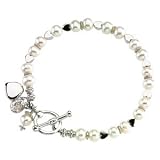 Inspirational Blessings Sterling Silver Pearl Friendship Bracelet