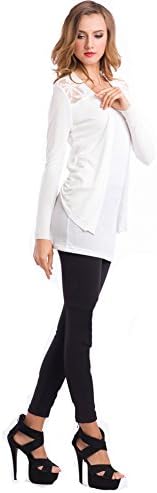 Lady Back Sheer Hallow Floral Long Sleeve Cardigan AC Shawl By easybuyitnow (white)