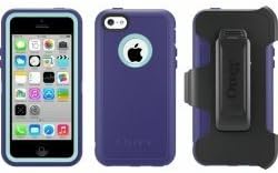 Otterbox Defender Series Case with Holster Clip for Iphone 5c Only - Retail Packaging - Violet Purple/Aqua Blue