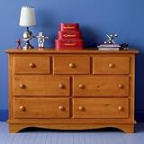 Kids Honey 7-Drawer Cottage Style Dresser - 7-Drawer Dresser (Honey) 18.55 x 51.25 x 32.5h