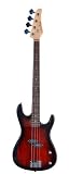 Cobra by BGuitars RED Full Size 43 Precision P Bass Guitar with Gig Bag and Accessories (Includes, Strap, String, eBook, Free Mini Rubber Guitar & Pick)