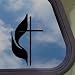 Cross And Flame United Methodist Church Black Decal Sticker