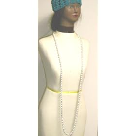 One Strand Simulated White Pearl Long Chain Necklace and Earrings for Women and Teens Offered in...