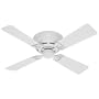 Hunter 23866 Lowprofile III 42-Inch 4 White Plastic Blades Ceiling Fan, White