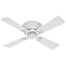 Hunter 23866 Lowprofile III 42-Inch 4 White Plastic Blades Ceiling Fan, White