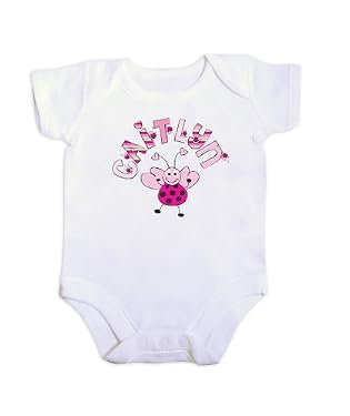 Personalised Girls Ladybird Name Bodysuit