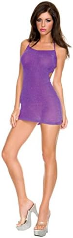 Glitter Micro Mini Dress in Pink/Silver One Size