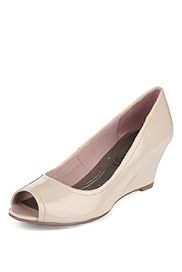 Footglove™ Fashion Leather Peep Toe Wedge with Insolia®