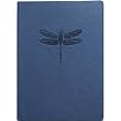 Blue Embossed Dragonfly Leather Journal - Lined