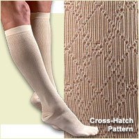 FLA Activa Women's 15-20 mmHg Cross Hatch Pattern Dress Socks - Medium - Black