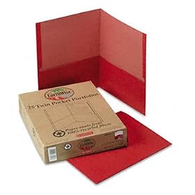 Recycled Paper Twin-Pocket Portfolio, Red