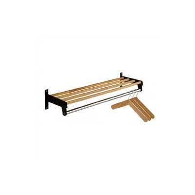 Hanger Style Wall Rack with Oak Shelf Bars Color: Medium Gray - Width: 36