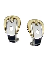 OWC Sterling Silver Buckle "J" hoop earing w. 14k hasp