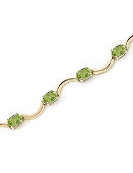 14K Yellow Gold Oval Peridot Bracelet