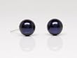 HinsonGayle AA+ Round 7.5-8.0mm Black Cultured Pearl Stud Earrings (14K White Gold)