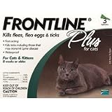 Merial Frontline Plus Flea and Tick Control for Cats and Kittens, 3 Doses, For Cats 8 Weeks and Older