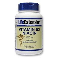 Life Extension Vitamin B3 Niacin Vegetarian Capsules, 1000 mg, 100 Count