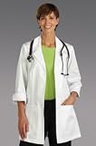Peaches Uniforms Med Couture Women’s 31 Inch 3/4 Cuff Sleeve Lab Coat, White